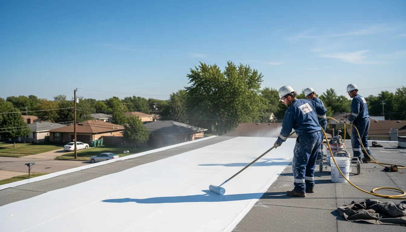 Commercial roof coating in Dustin, OK near me